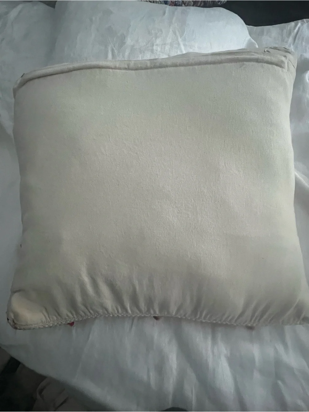 Textured Multicolor Accent Pillow - Cream with Warm Tones